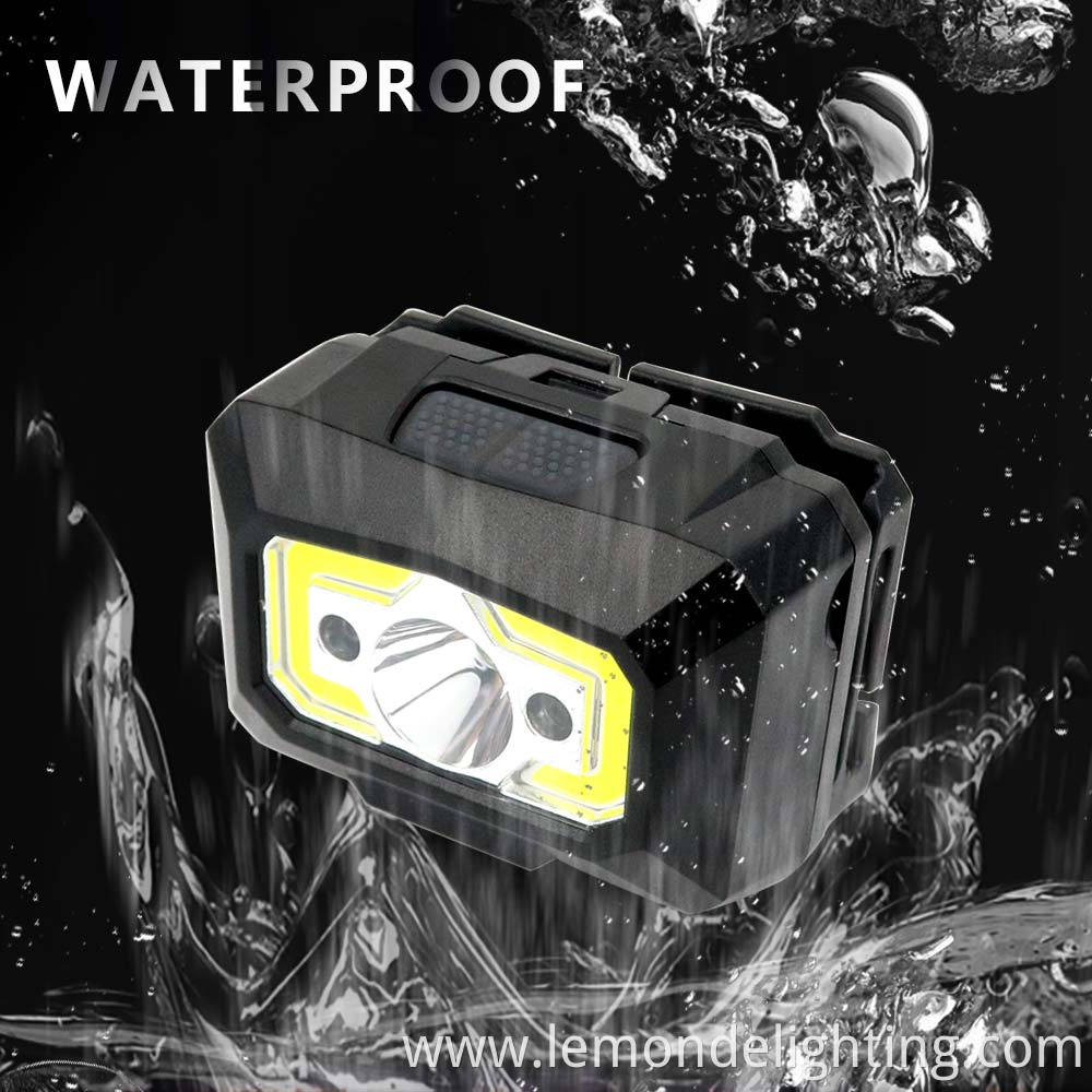 USB rechargeable waterproof head torch